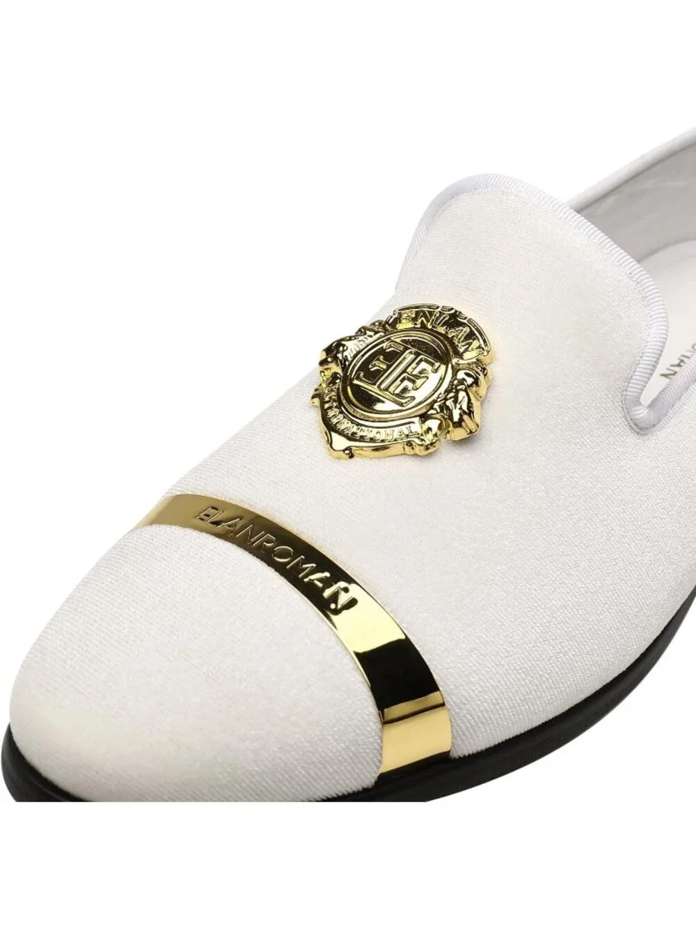Men's White Velvet Dress Shoes Wedding Party Prom Formal Slip-on Loafers